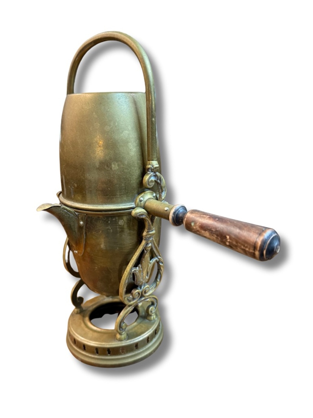 Antique Brass Tilting Coffee Kettle
